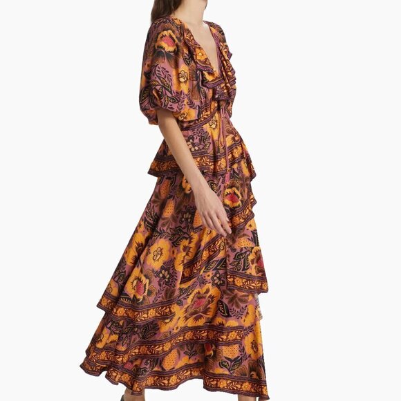FARM Rio Dresses & Skirts - NWT Farm Rio Floral Maxi Luxury Euro Summer Vacation Spring Break Unique